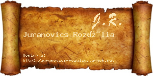 Juranovics Rozália névjegykártya